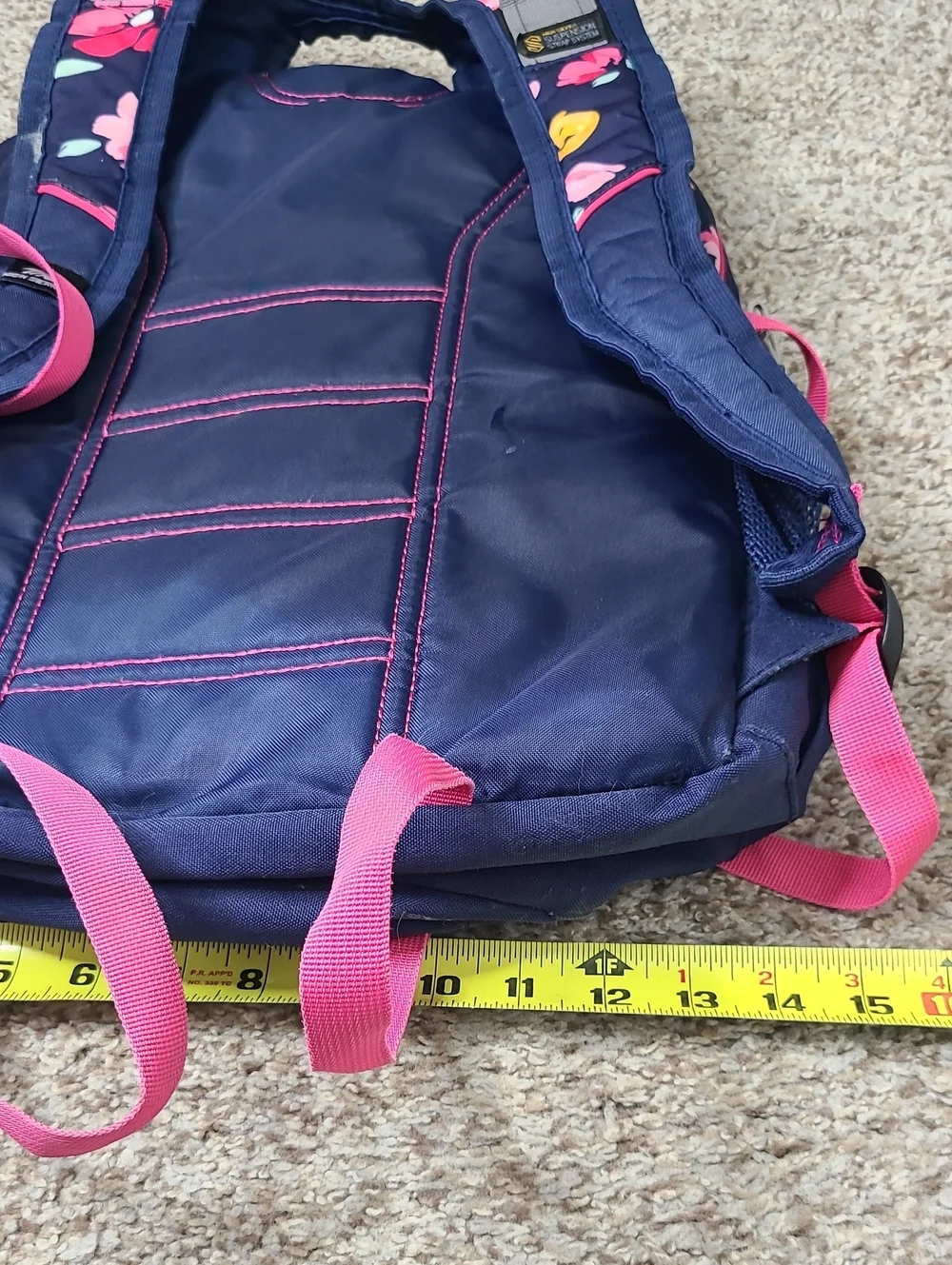 High Sierra Navy Floral Backpack with Pink & Yellow Accents